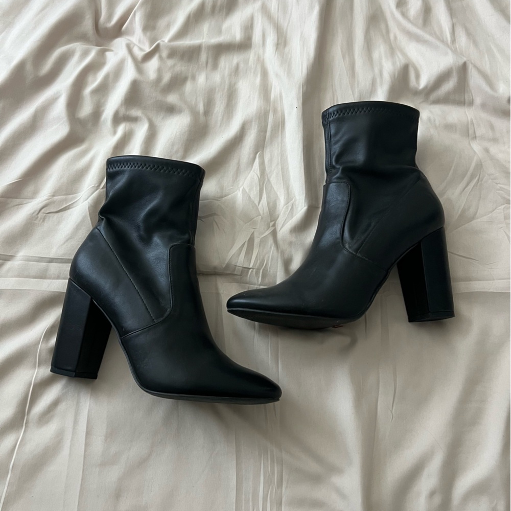 Black 4 inch Boot Heels